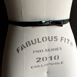 Patent leather bow belt